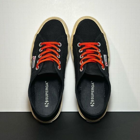 Womens SUPERGA 2750 Cotu Black Classic Sneakers / Size 7 - Picture 6 of 11